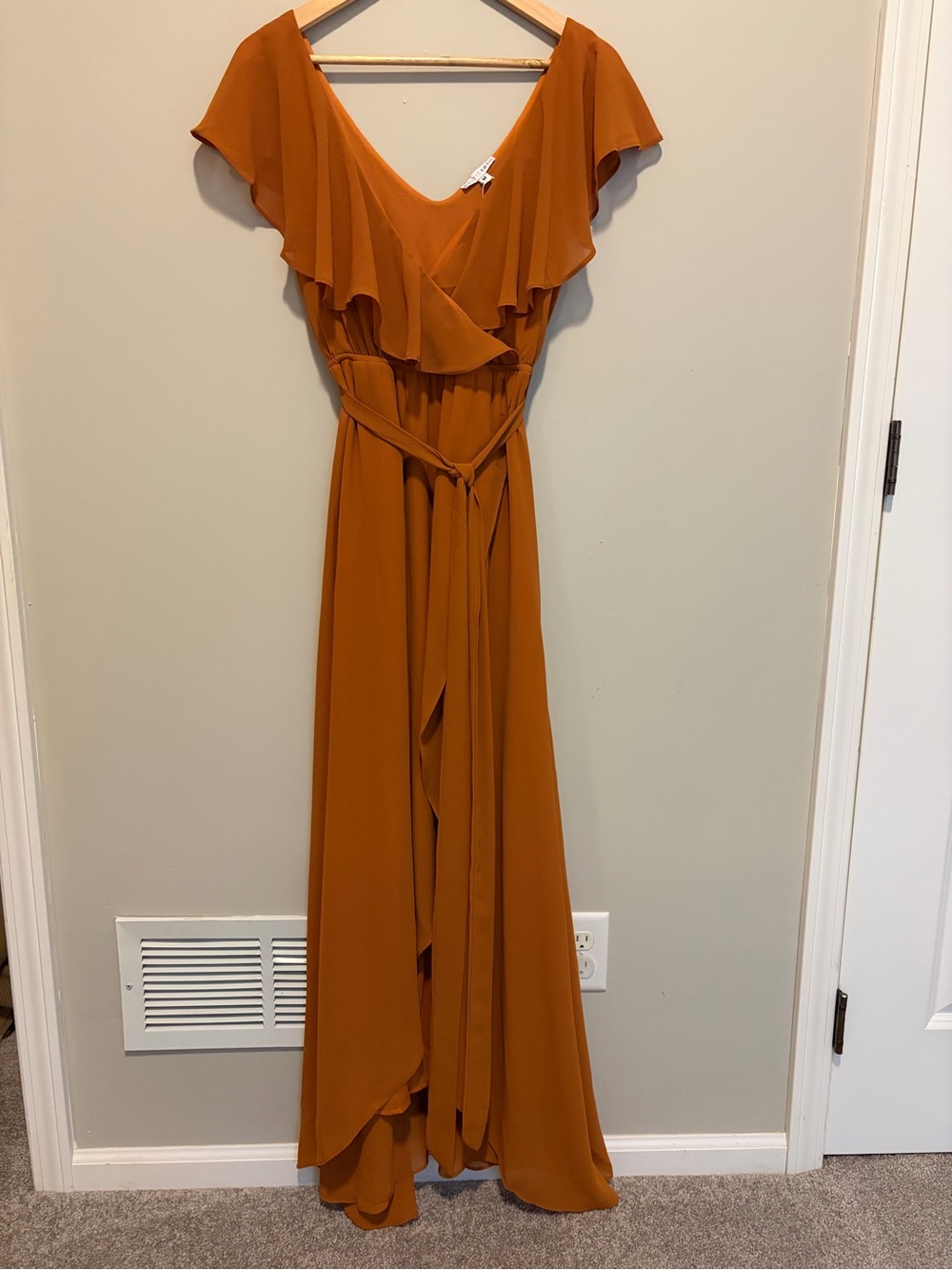 Baltic Born Rust Orange Ruffle Maxi Dress - Picture 10 of 11